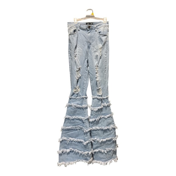 Jc JQ Denim - JC JQ hi rise distressed festival fringe denim pants